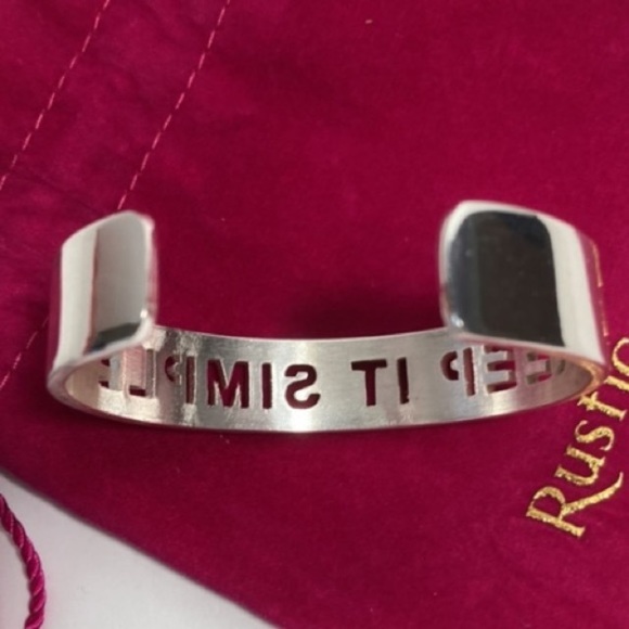 Rustic Cuff Keep It Simple Cut Out Silver Tone Bangle Bracelet - Picture 4 of 6